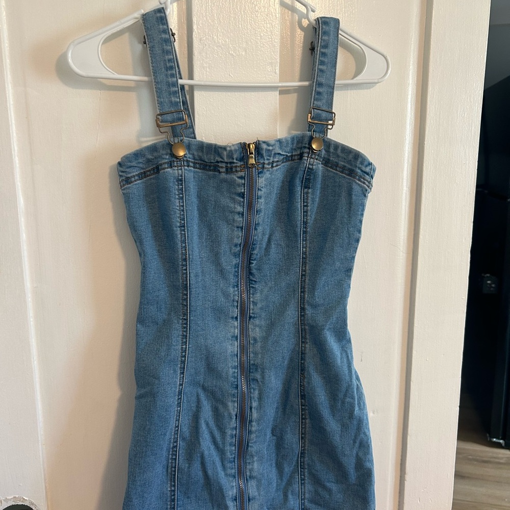 Denim Zip-Front Dress